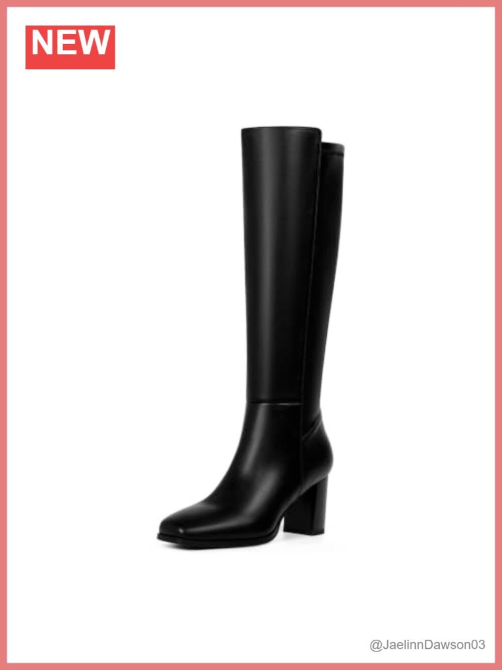 Knee High Boots Size 7Cm Heel 15.98 Inches Block Heel Faux Leather Womens